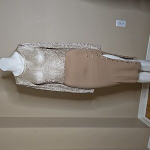 Rare - Stunning Haebaragi Gold Knit Top ptp16 stretches ptp21